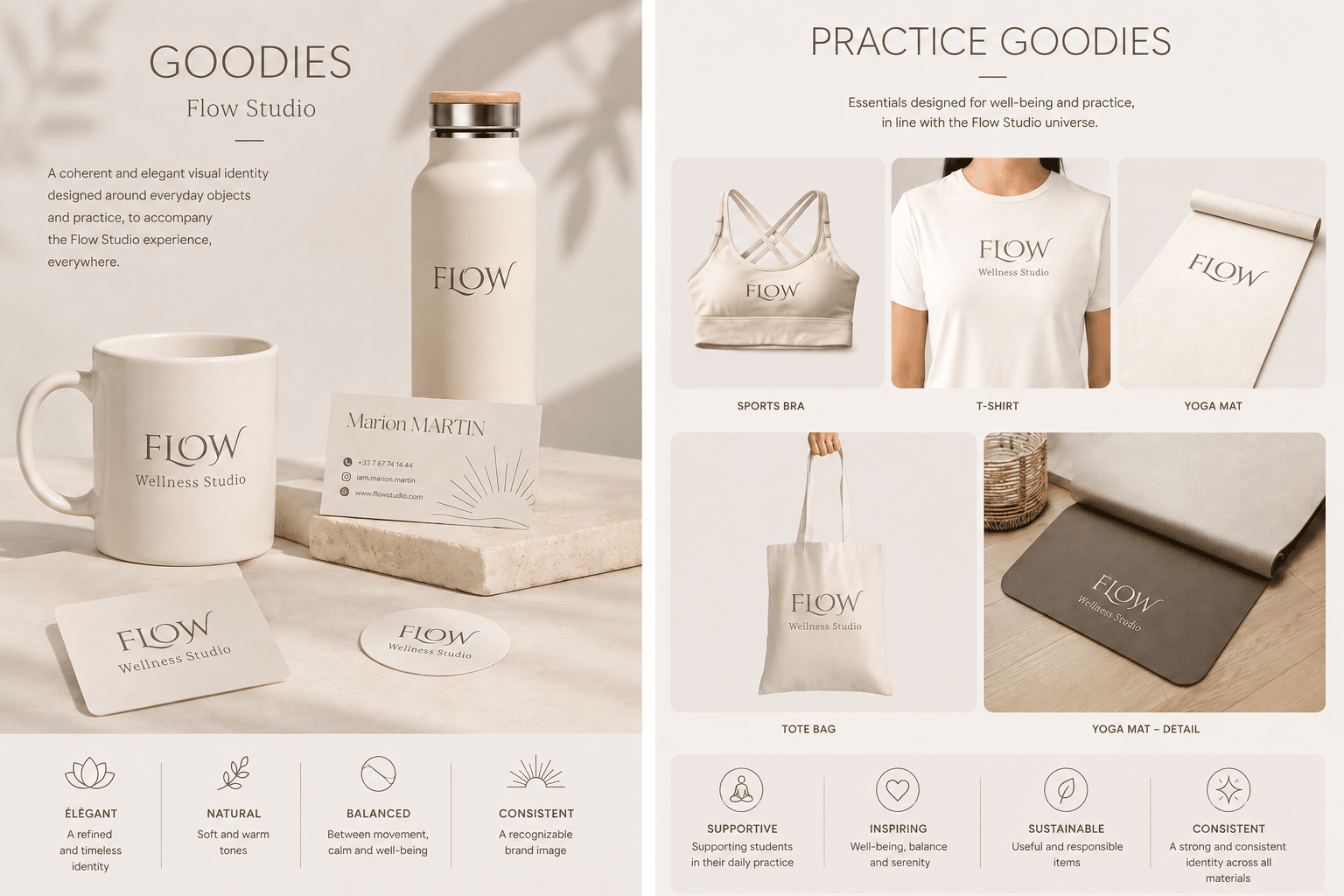 Flow Studio branded goodies and merchandise