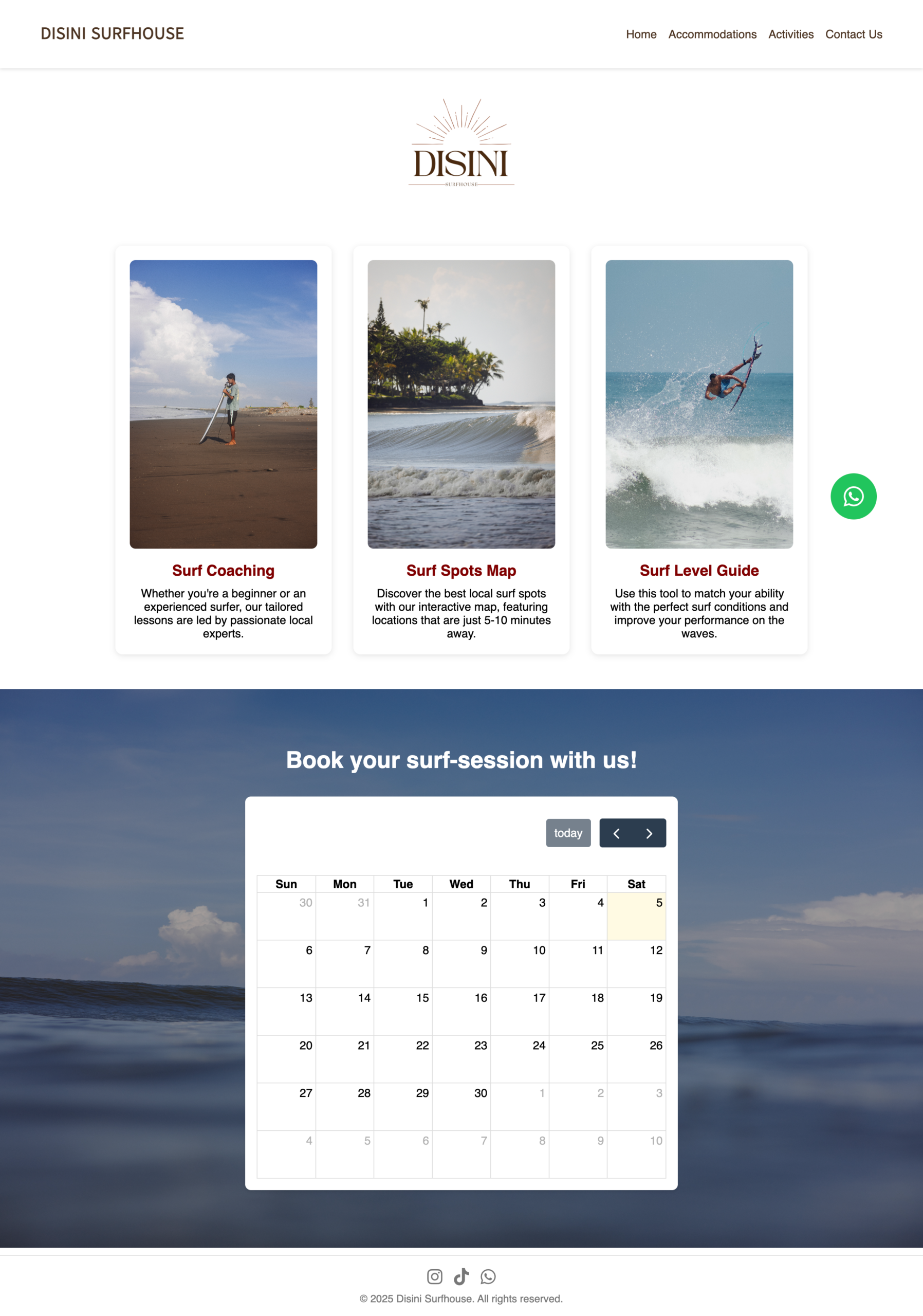 Disini Surfhouse surf coaching section